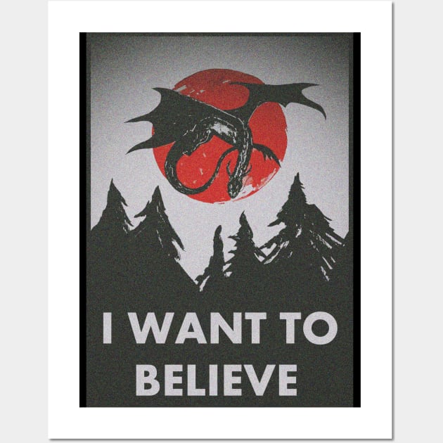 i want to belive dragon x files retro Wall Art by NemfisArt